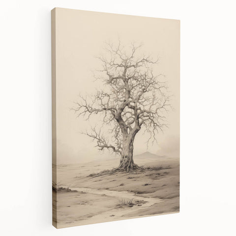 Vintage Tree Sketch Art – Classic Monochrome Nature Wall Print