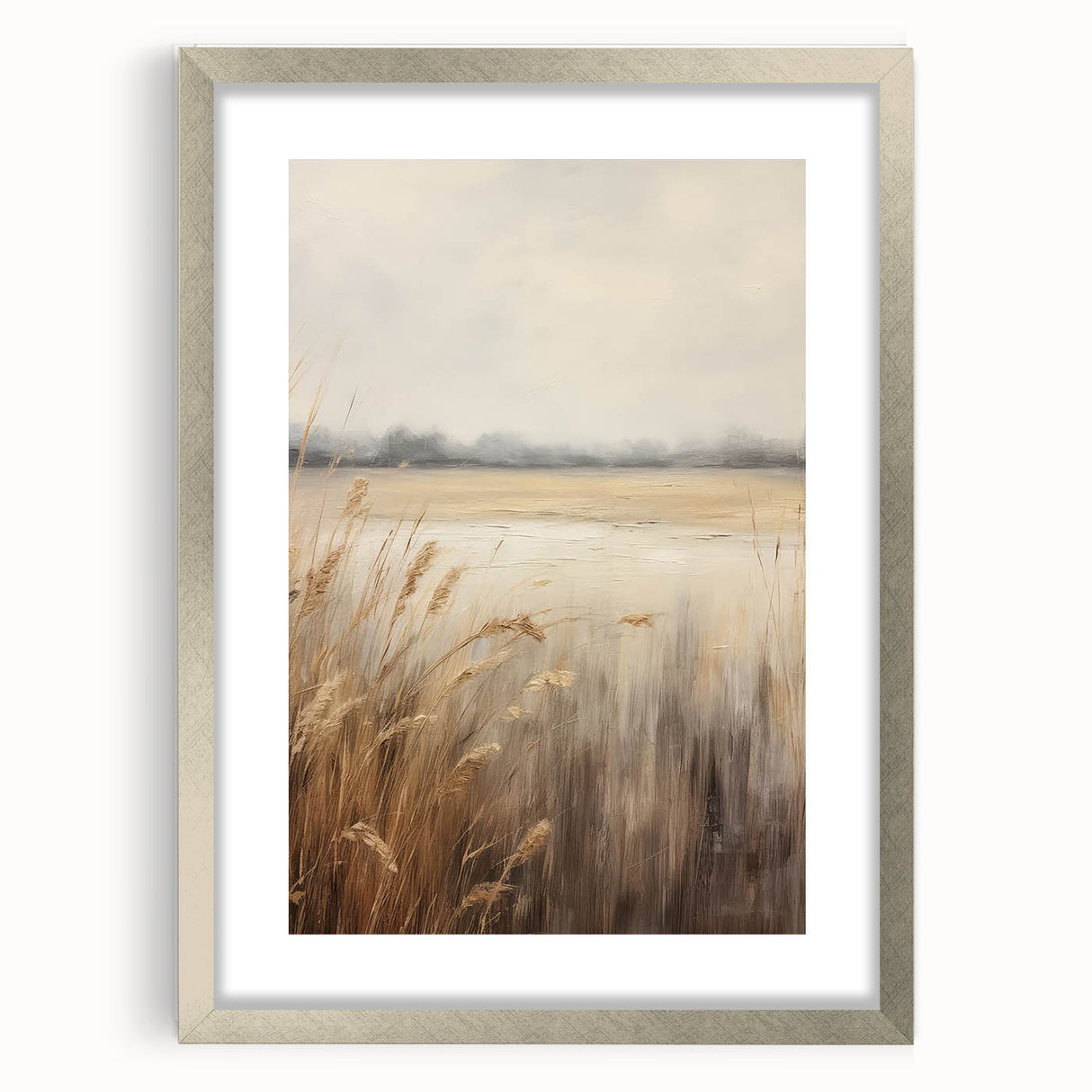Vintage Lakeside Reed Art – Classic Tranquil Nature Wall Print