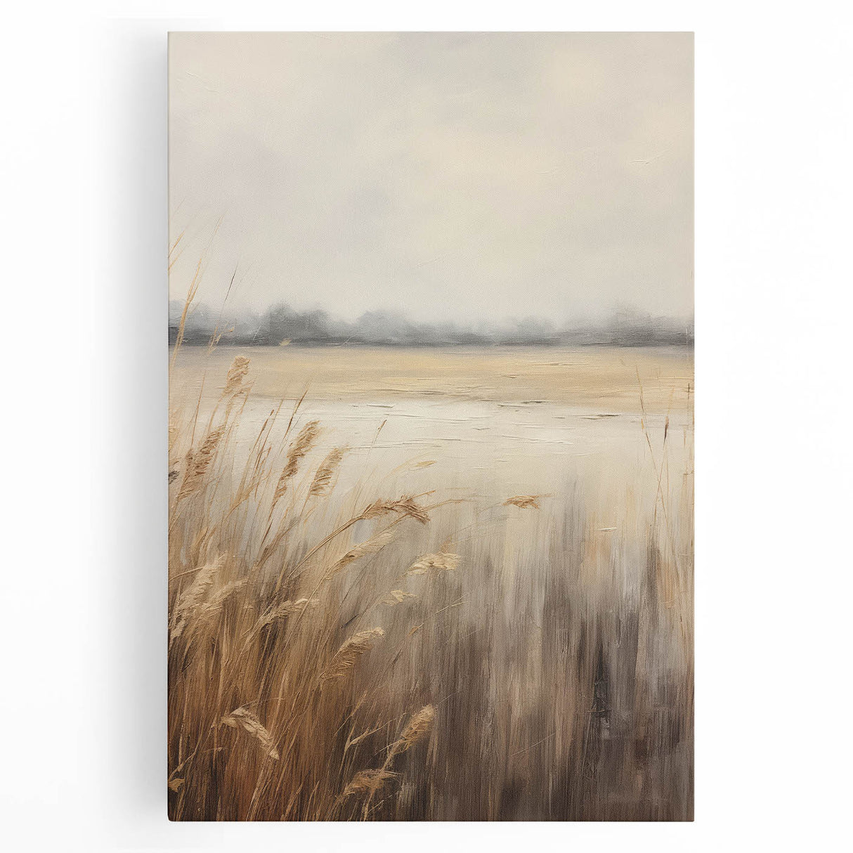 Vintage Lakeside Reed Art – Classic Tranquil Nature Wall Print