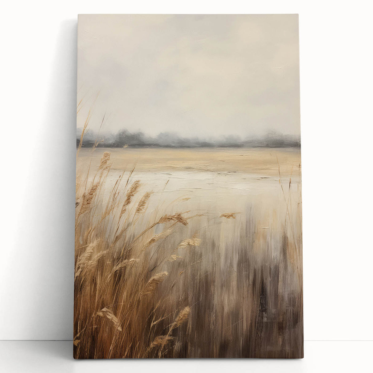 Vintage Lakeside Reed Art – Classic Tranquil Nature Wall Print
