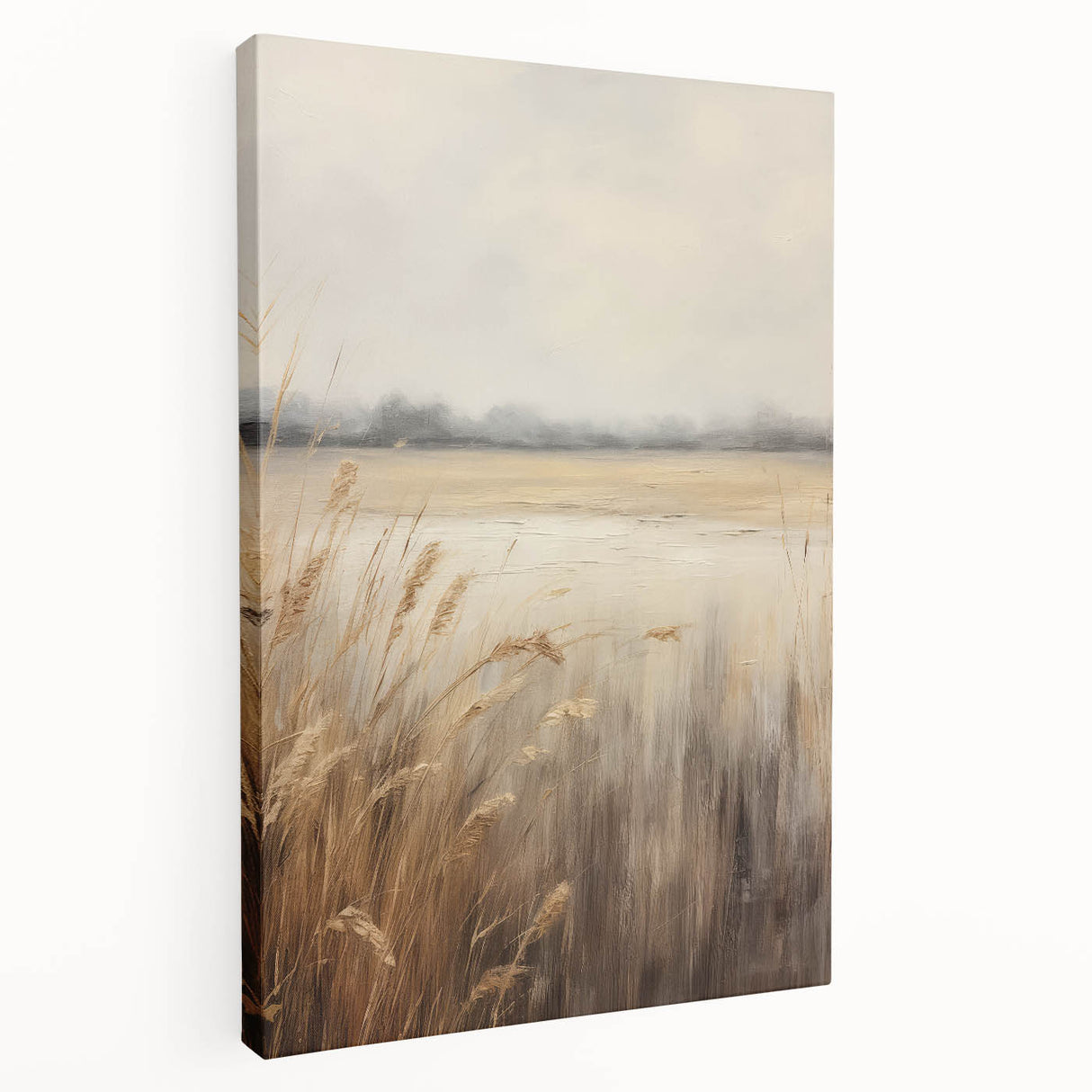 Vintage Lakeside Reed Art – Classic Tranquil Nature Wall Print