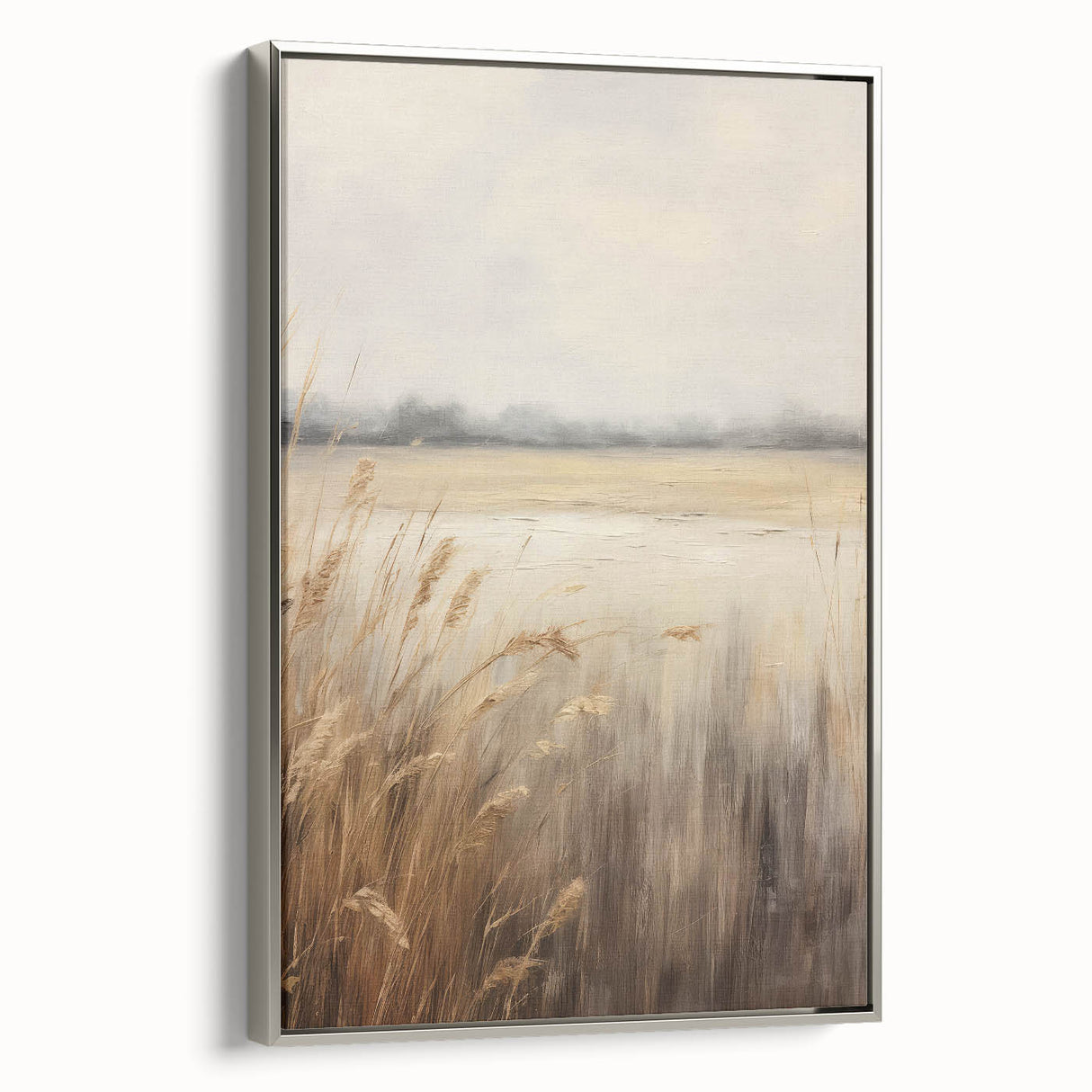 Vintage Lakeside Reed Art – Classic Tranquil Nature Wall Print