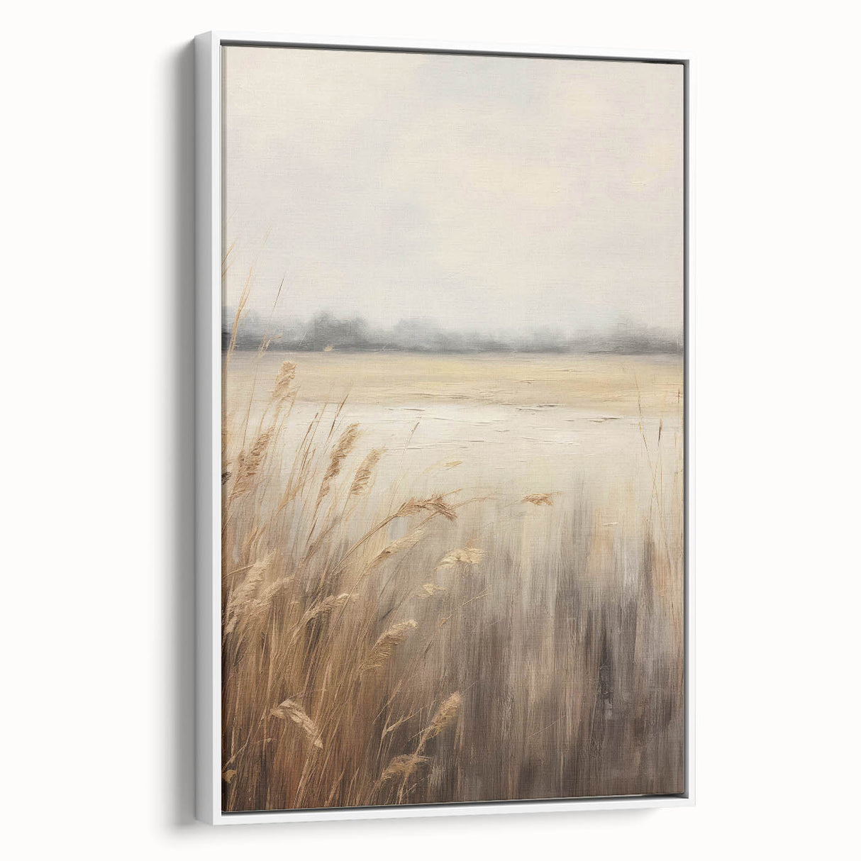 Vintage Lakeside Reed Art – Classic Tranquil Nature Wall Print