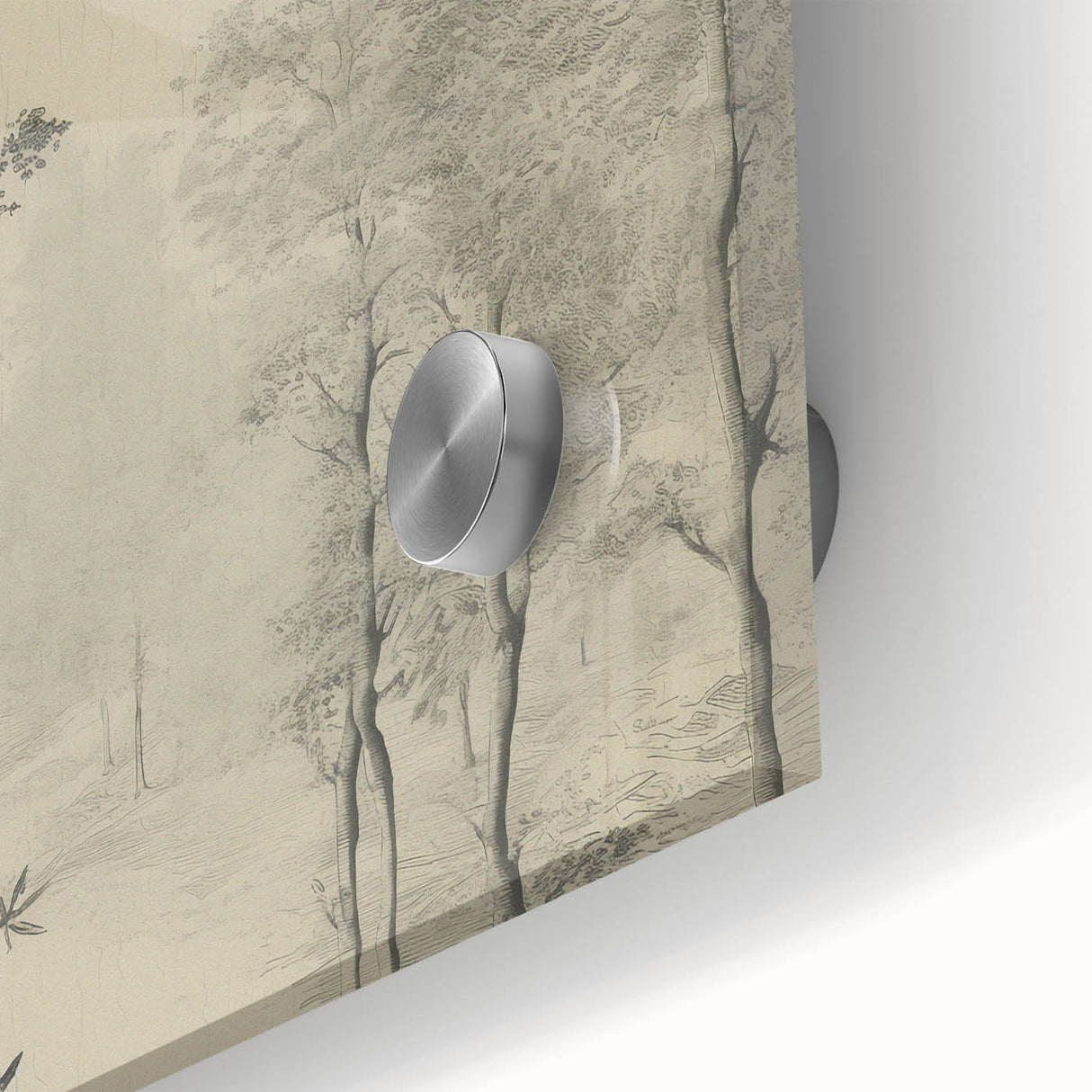 Monochrome Vintage Landscape Art – Classic Forest Scene Print