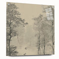 Monochrome Vintage Landscape Art – Classic Forest Scene Print