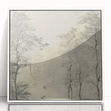 Monochrome Vintage Landscape Art – Classic Forest Scene Print
