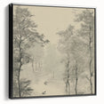 Monochrome Vintage Landscape Art – Classic Forest Scene Print