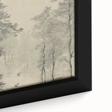 Monochrome Vintage Landscape Art – Classic Forest Scene Print
