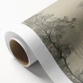 Monochrome Vintage Landscape Art – Classic Forest Scene Print