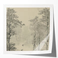 Monochrome Vintage Landscape Art – Classic Forest Scene Print