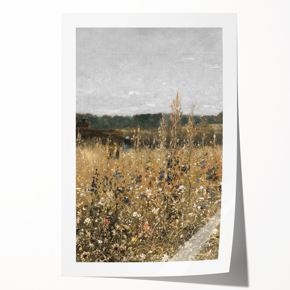 Vintage Wildflower Field Art – Classic Rustic Countryside Print