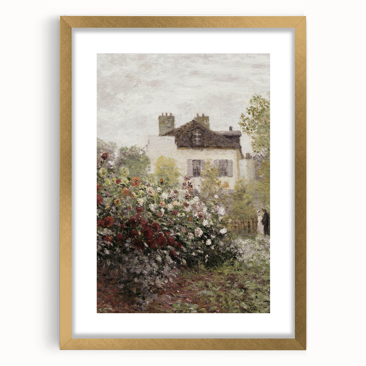 Vintage Garden Cottage Art – Classic Impressionist Floral Print