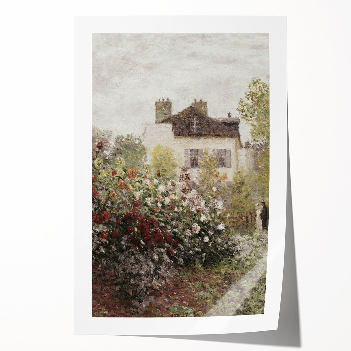 Vintage Garden Cottage Art – Classic Impressionist Floral Print