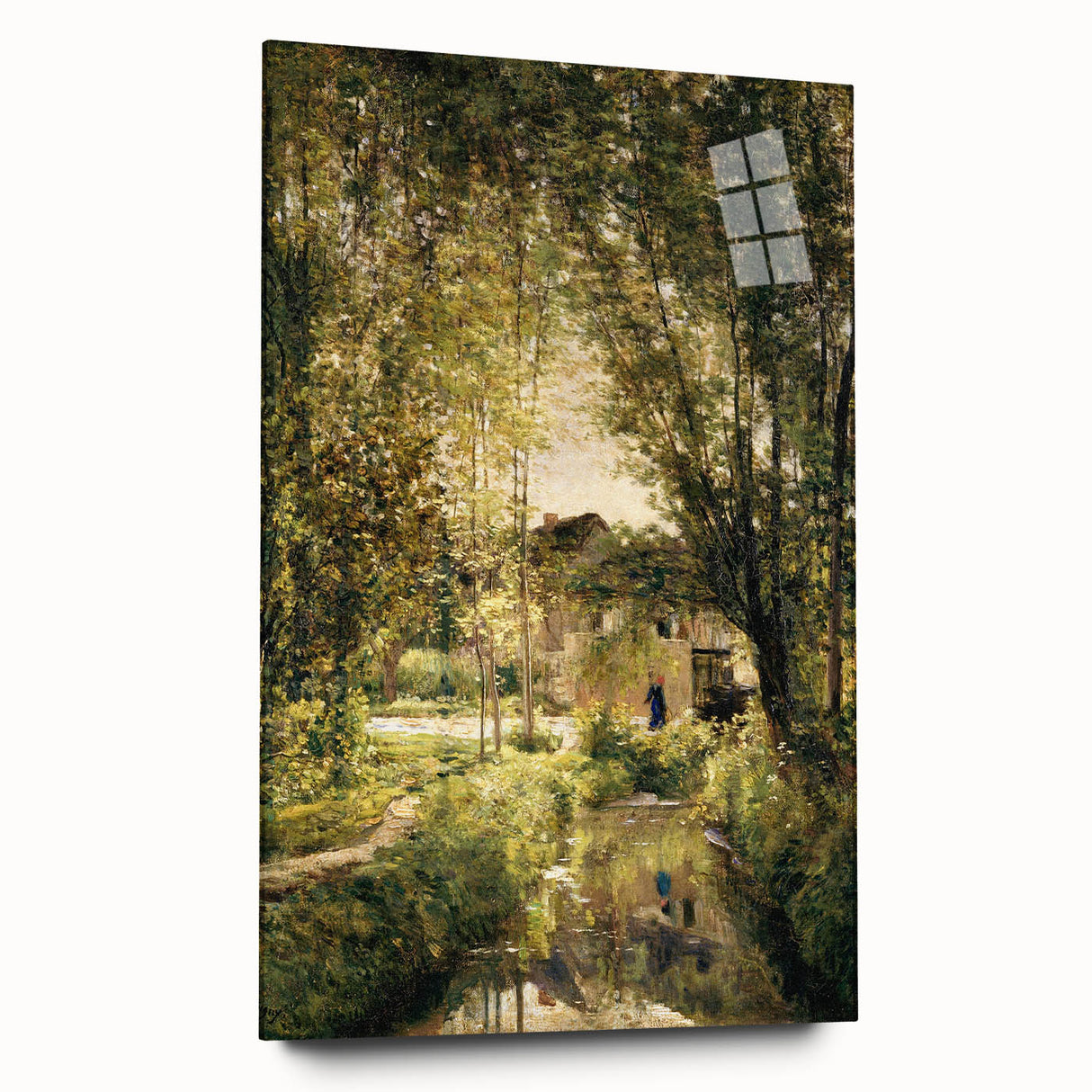 Vintage Forest Cottage Art – Classic Woodland Reflection Print
