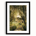 Vintage Forest Cottage Art – Classic Woodland Reflection Print