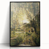 Vintage Forest Cottage Art – Classic Woodland Reflection Print