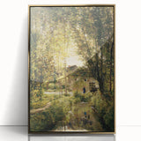 Vintage Forest Cottage Art – Classic Woodland Reflection Print
