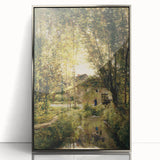 Vintage Forest Cottage Art – Classic Woodland Reflection Print