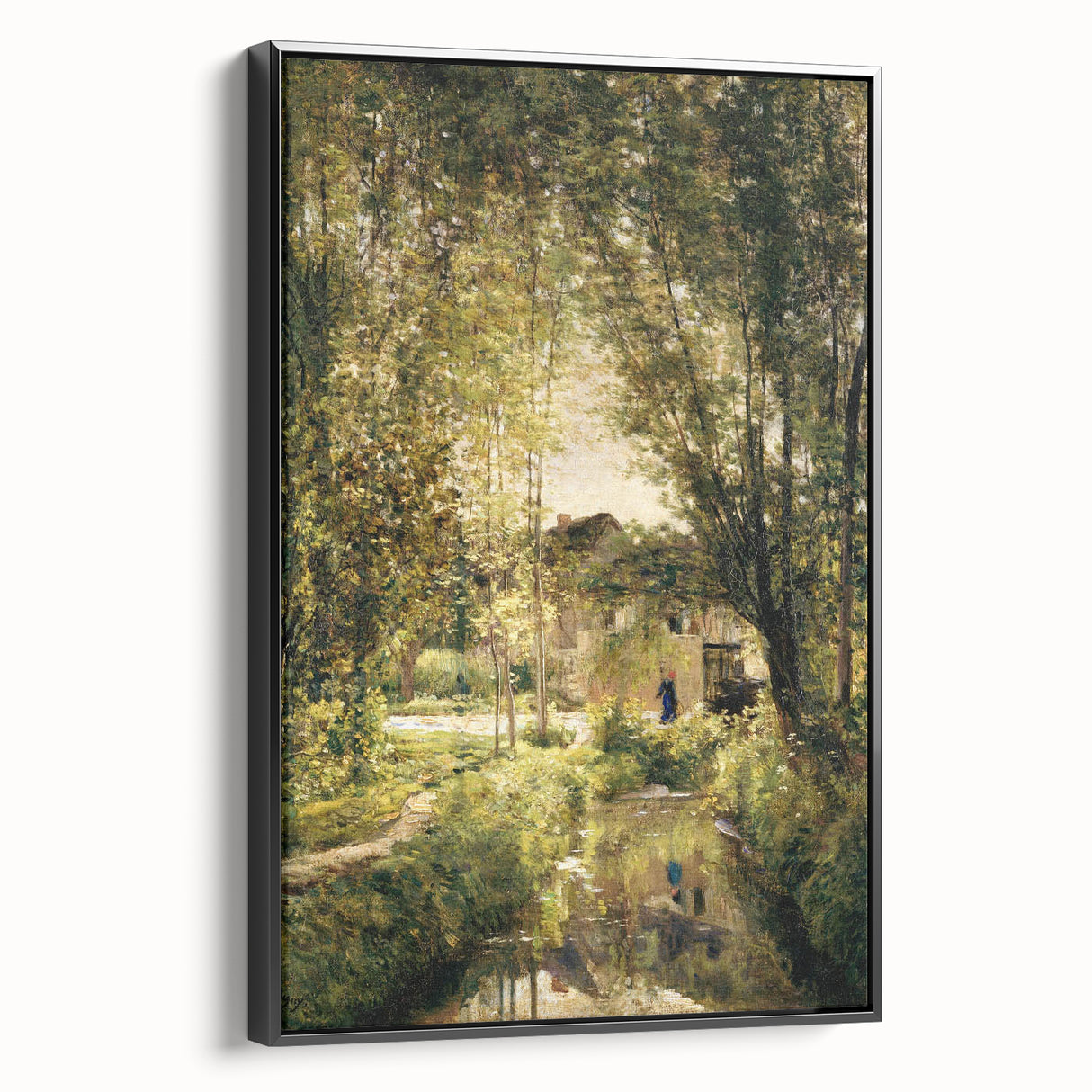 Vintage Forest Cottage Art – Classic Woodland Reflection Print