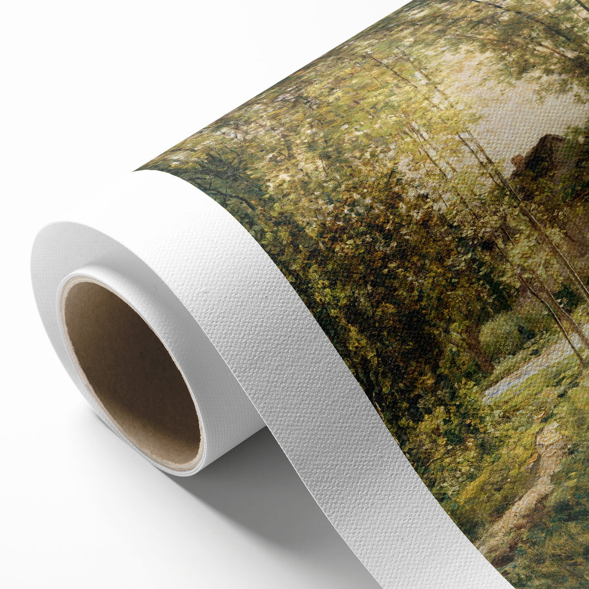 Vintage Forest Cottage Art – Classic Woodland Reflection Print
