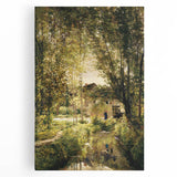Vintage Forest Cottage Art – Classic Woodland Reflection Print