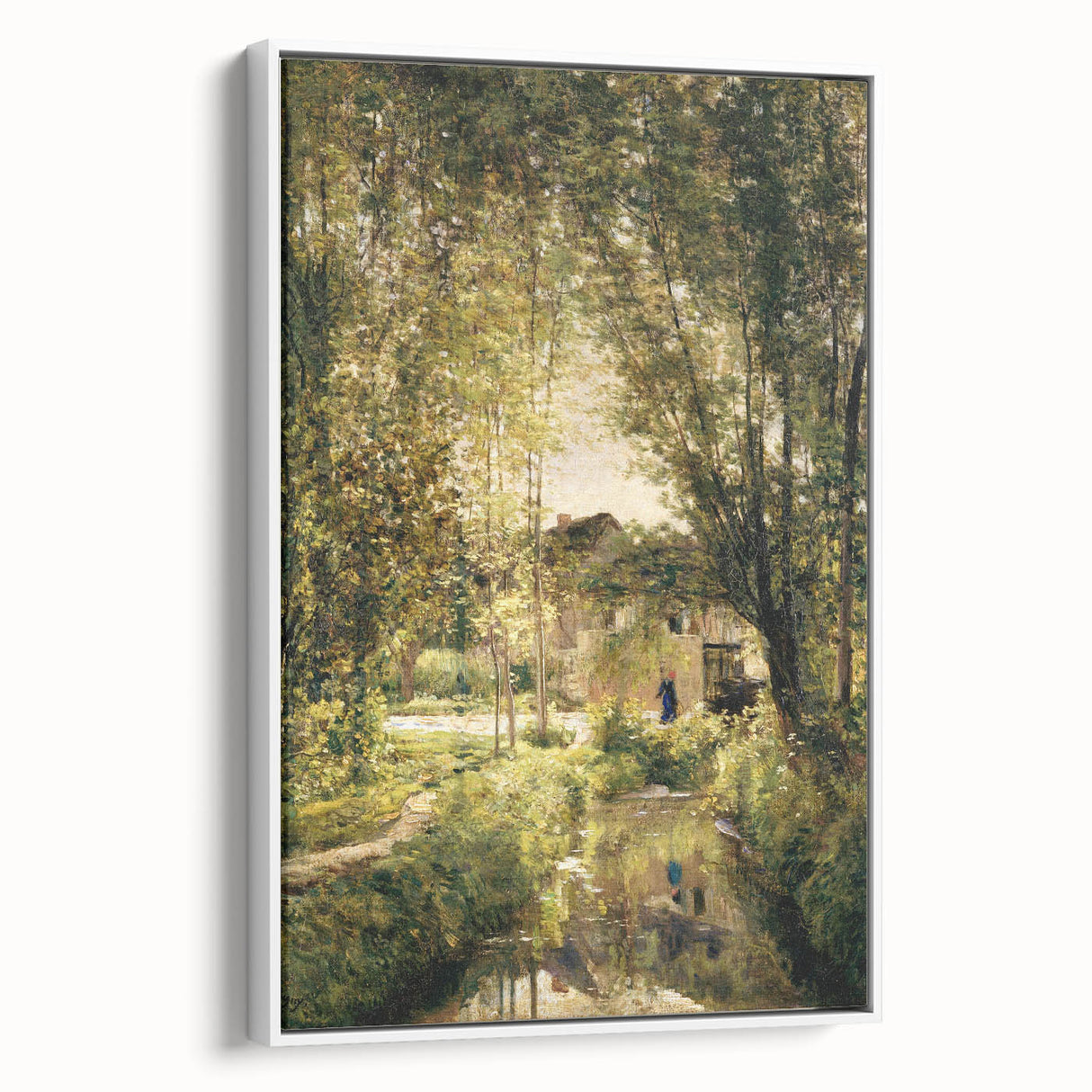 Vintage Forest Cottage Art – Classic Woodland Reflection Print