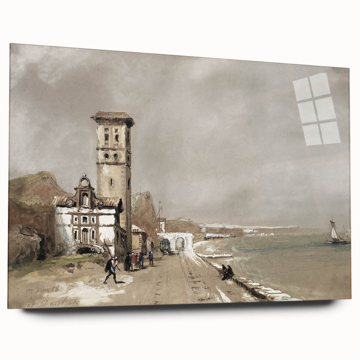 Vintage Landscape Art: Historic Seaside Scenery Print