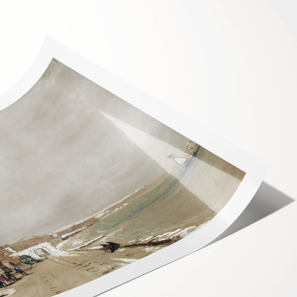Vintage Landscape Art: Historic Seaside Scenery Print
