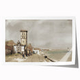Vintage Landscape Art: Historic Seaside Scenery Print
