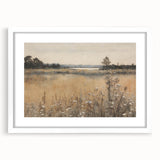 Vintage Landscape Art – Tranquil Meadow with Wildflowers – Antique Nature Wall Art