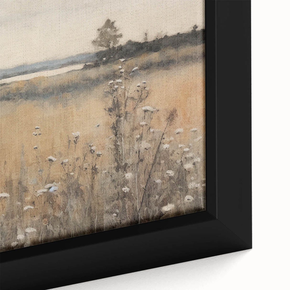 Vintage Landscape Art – Tranquil Meadow with Wildflowers – Antique Nature Wall Art