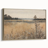 Vintage Landscape Art – Tranquil Meadow with Wildflowers – Antique Nature Wall Art
