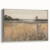 Vintage Landscape Art – Tranquil Meadow with Wildflowers – Antique Nature Wall Art