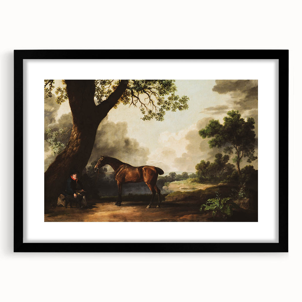 Vintage Landscape Art: Historic Horse and Countryside Print