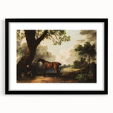 Vintage Landscape Art: Historic Horse and Countryside Print