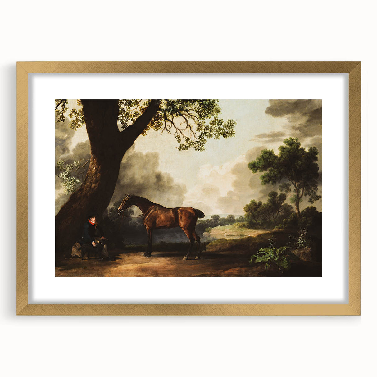 Vintage Landscape Art: Historic Horse and Countryside Print