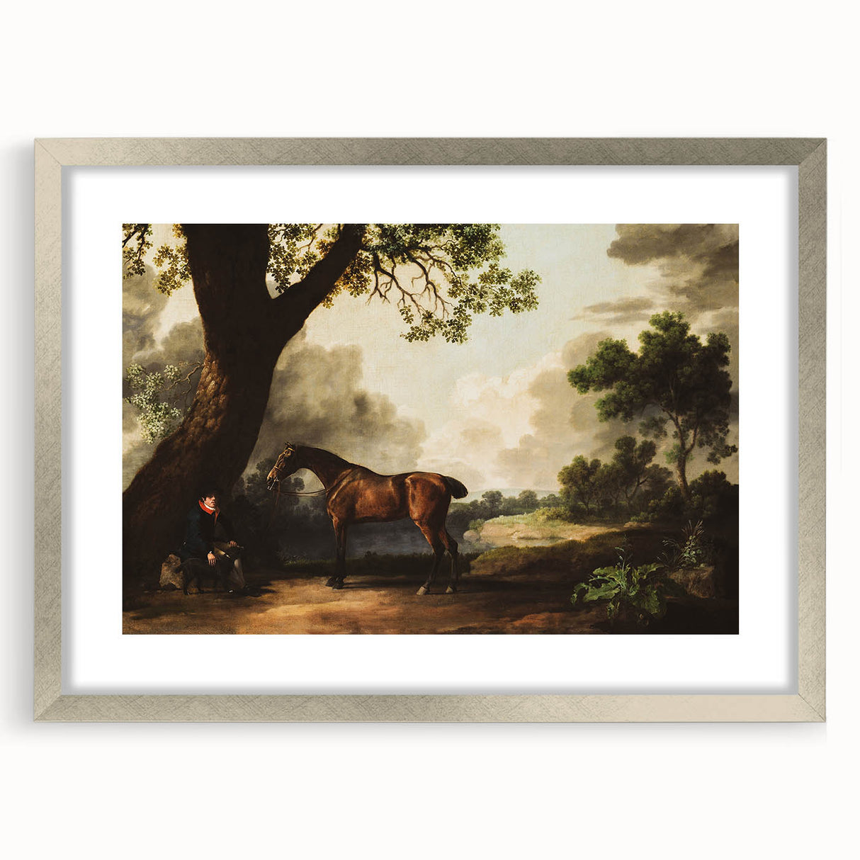 Vintage Landscape Art: Historic Horse and Countryside Print