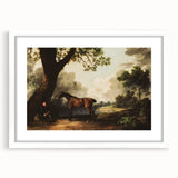 Vintage Landscape Art: Historic Horse and Countryside Print