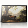 Vintage Landscape Art: Historic Horse and Countryside Print