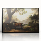 Vintage Landscape Art: Historic Horse and Countryside Print