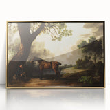 Vintage Landscape Art: Historic Horse and Countryside Print