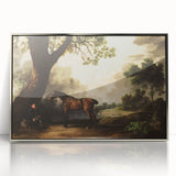 Vintage Landscape Art: Historic Horse and Countryside Print