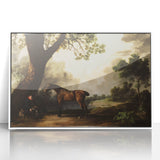 Vintage Landscape Art: Historic Horse and Countryside Print