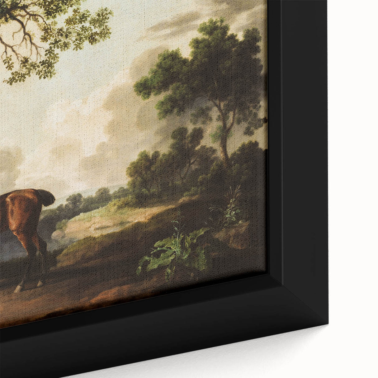 Vintage Landscape Art: Historic Horse and Countryside Print