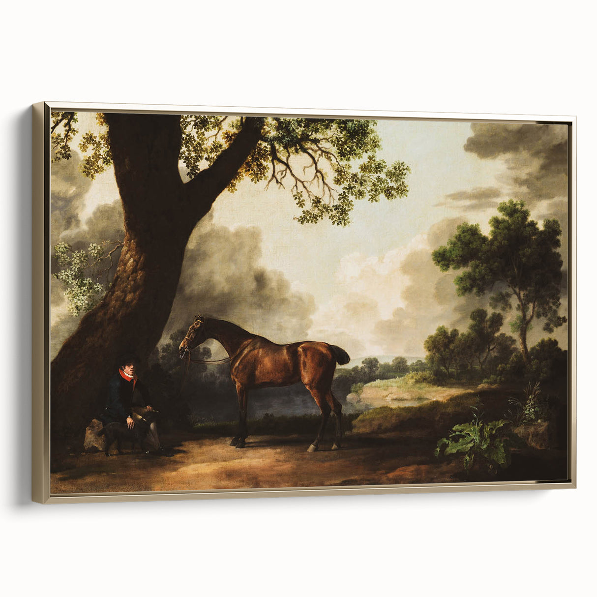 Vintage Landscape Art: Historic Horse and Countryside Print