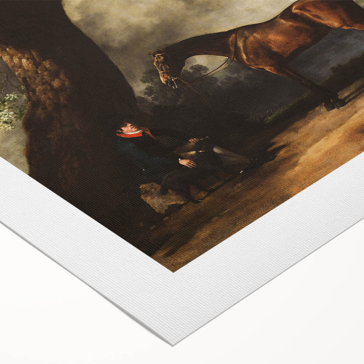 Vintage Landscape Art: Historic Horse and Countryside Print