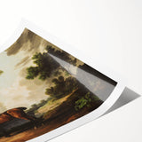 Vintage Landscape Art: Historic Horse and Countryside Print