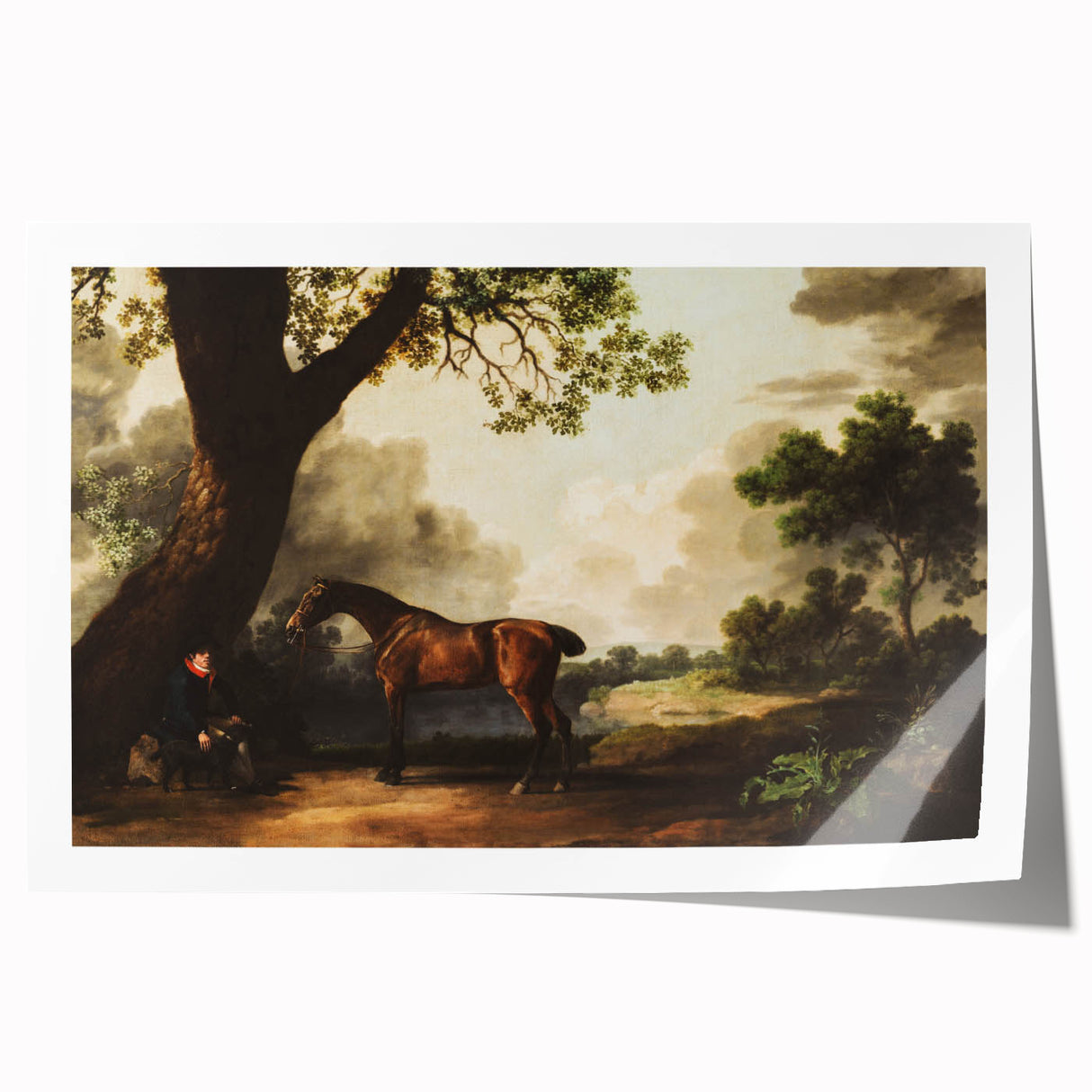 Vintage Landscape Art: Historic Horse and Countryside Print