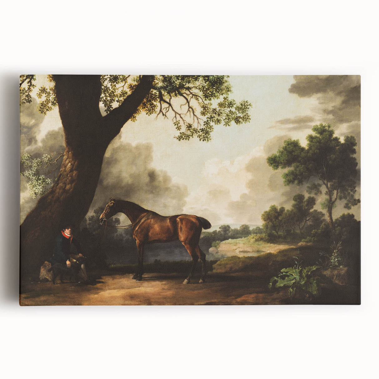 Vintage Landscape Art: Historic Horse and Countryside Print