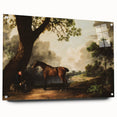 Vintage Landscape Art: Historic Horse and Countryside Print